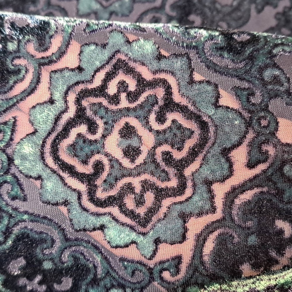 Faded Glory Purple Blue Floral Velvet Blouse 3/4 Sleeve XXL - Picture 10 of 16